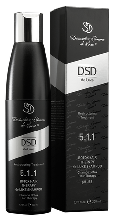 DSD DE LUXE Botox 5.1.1 sausiems, lūžinėjantiems plaukams šampūnas, 200 ml