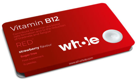 WHOLE Vitamin B12 pastilės, 15 vnt.