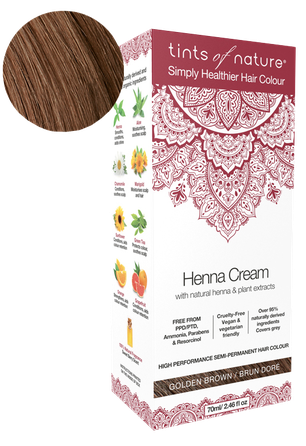 TINTS OF NATURE Henna Cream Golden Brown plaukų dažai, 70 ml