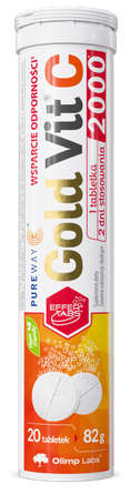 OLIMP LABS Gold Vit C 2000 Lemon šnypščiosios tabletės, 20 vnt.