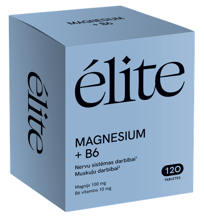 ELITE Magnesium + B6 tabletės, 120 vnt.