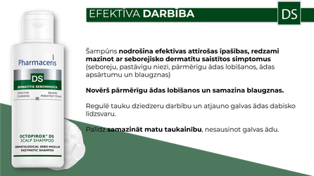 PHARMACERIS Ds Octopirox, tinka esant seborėjiniam dermatitui šampūnas, 125 ml
