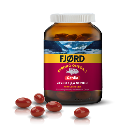 FJORD STRONG Strong Omega-3 Cardio kapsulės, 60 vnt.