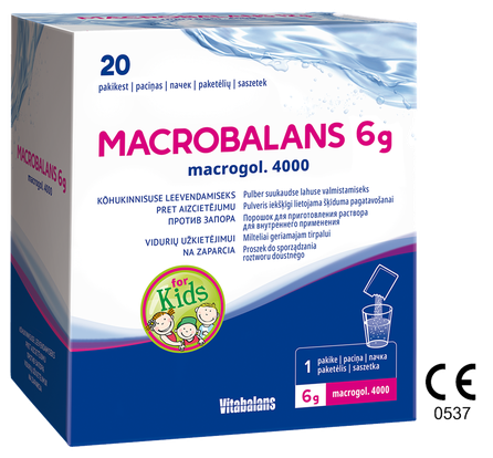 MACROBALANS 6 g milteliai geriamajam tirpalui, 20 vnt.