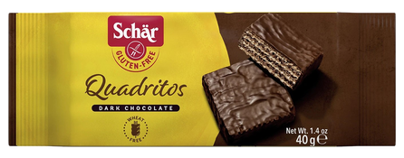 SCHAR Quadritos be glitimo šokoladiniai vafliai, 40 g