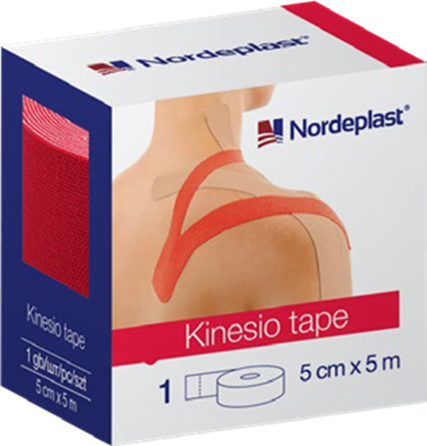 NORDEPLAST   5cmx5m, raudona kineziologinė juosta, 1 vnt.