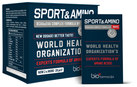 BIOFARMACIJA Sport & Amino W.H.O paketėliai, 28 vnt.