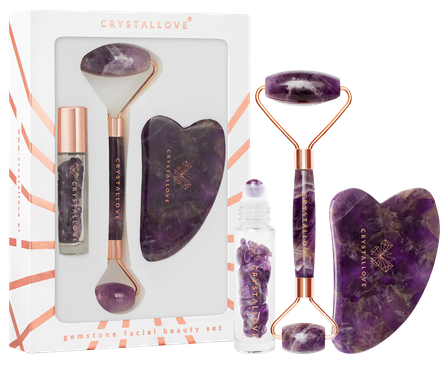 CRYSTALLOVE GuaSha Amethyst rinkinys, 1 vnt.
