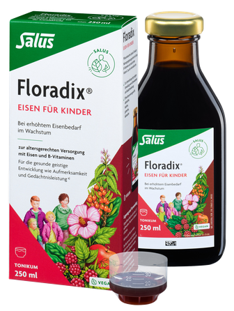 FLORADIX  Floradix skysta vitaminų B1, B2, B6, B12, C formulė, su aviečių sultimis, skystis, 250 ml