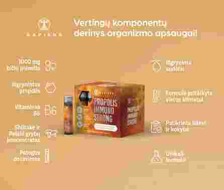 SAPIENS Propolis Immuno Strong ampulės, 10 ml