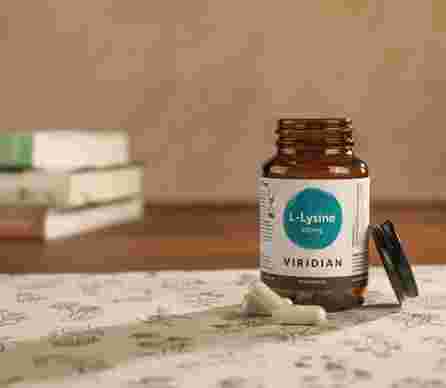 VIRIDIAN L-Lysine 500 mg kapsulės, 90 vnt.