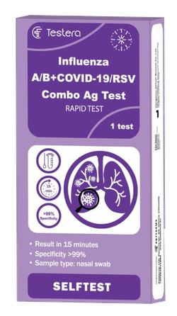 TESTERA A+B gripo / Covid-19 / RSV ComboAg testas, 1 vnt.