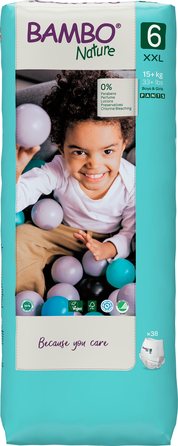 BAMBO NATURE Nature Tall  XXL- 6 (15+ kg) sauskelnės, 38 vnt.