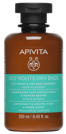 APIVITA Oily Roots & Dry Ends, Nettle & Propolis šampūnas, 250 ml