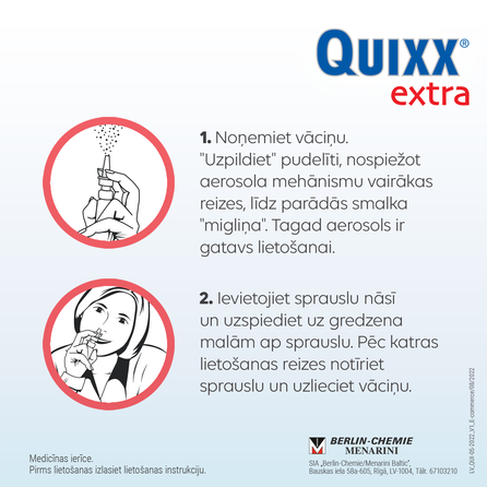 QUIXX  kvėpavimui palengvinti purškalas, 30 ml