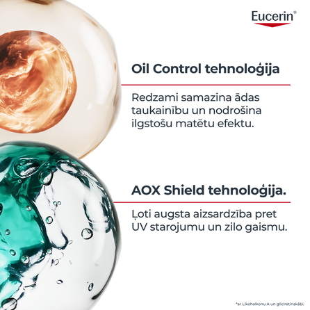 EUCERIN Sun Oil Control Dry Touch SPF 50+ apsauginis kremas nuo saulės, 50 ml
