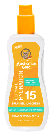 AUSTRALIAN GOLD SPF 15 apsaugantis nuo saulės su bronzantais purškalas, 237 ml