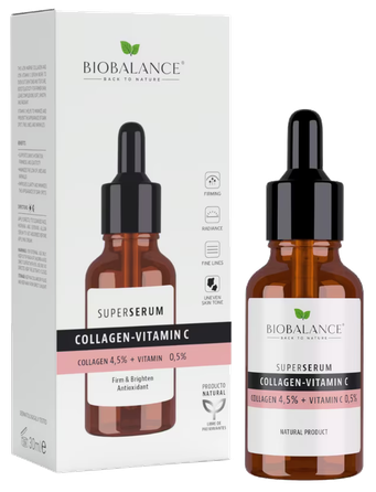 BIOBALANCE Collagen + Vitamin C Super serumas, 30 ml