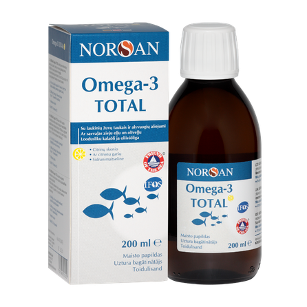 NORSAN Omega-3 citrinų skonio aliejus, 200 ml