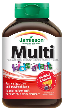 JAMIESON Vita-Vim Multi for Kids kramtomosios tabletės, 60 vnt.