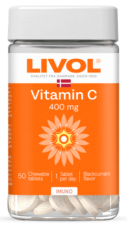 LIVOL  Extra Vitamin C 400 mg kramtomosios tabletės, 50 vnt.