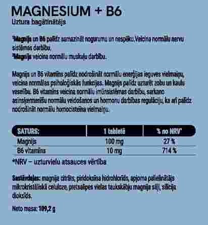 ELITE Magnesium + B6 tabletės, 120 vnt.