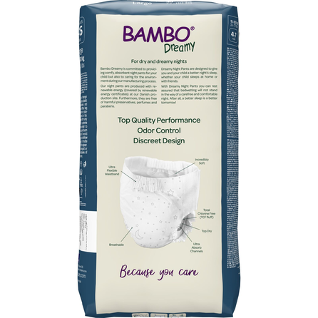 BAMBO Nature Dreamy Night Pants, 8-15 years, 35-50 kg sauskelnės-kelnaitės, 10 vnt.