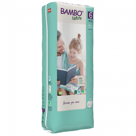 BAMBO NATURE Nature XXL-6, 16+ kg sauskelnės, 40 vnt.