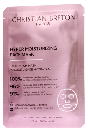 CHRISTIAN BRETON 3 Face Patch Hyaluronic Acid veido kaukė, 3 vnt.