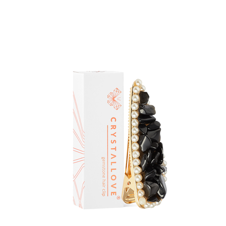 CRYSTALLOVE Black Obsidian plaukų segtukas, 1 vnt.