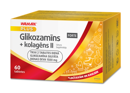 WALMARK   Glucosamine + Collagen Forte tabletės, 60 vnt.