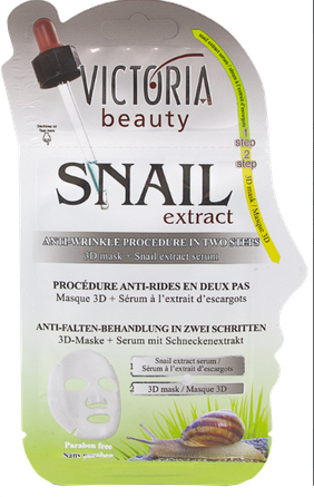 VICTORIA BEAUTY 3D kaukė + serumas su sraigių ekstraktu , 1 vnt.