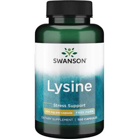 SWANSON L-Lizinas 500 Mg, imuninės sistemos stiprinimui, kapsulės, 100 vnt.