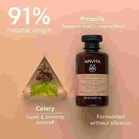 APIVITA Dry Dandruff, Celery & Propolis šampūnas, 250 ml