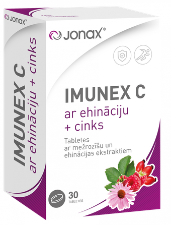 JONAX  Imunex C ežiuolė + cinkas tabletės, 30 vnt.