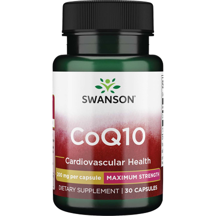 SWANSON Kofermentas Q10 200 Mg, širdies ir kraujagyslių sistemos funkcijai, kapsulės, 30 vnt.