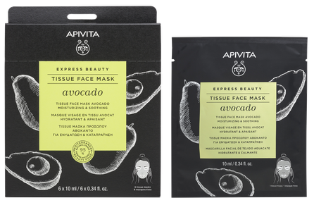 APIVITA Express Beauty Moisturizing & Soothing veido kaukė, 1 vnt.
