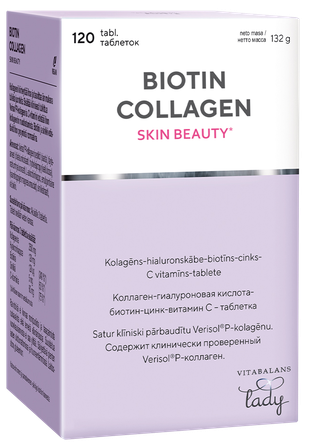VITABALANS Biotin Collagen Skin Beauty tabletės, 120 vnt.