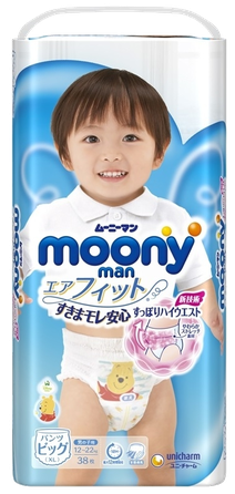 MOONY Airfit XL 12-22 kg sauskelnės, 38 vnt.