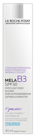 LA ROCHE-POSAY MELA B3, SPF 30, nuo tamsių odos dėmių MELA B3, SPF 30 veido kremas, 40 ml