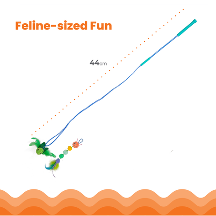 CATSTAGES Tail Teaser Ground Prey, žalias žaislas, 1 vnt.