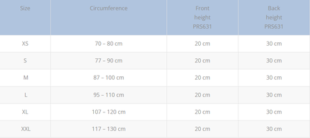 PRIM PRS631G pusiau standus  nugaros diržas, 1 vnt.