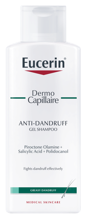 EUCERIN DermoCapillaire nuo pleiskanų riebiai galvos odai šampūnas, 250 ml
