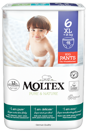 MOLTEX Pure & Nature 6 XL sauskelnės, 18 vnt.