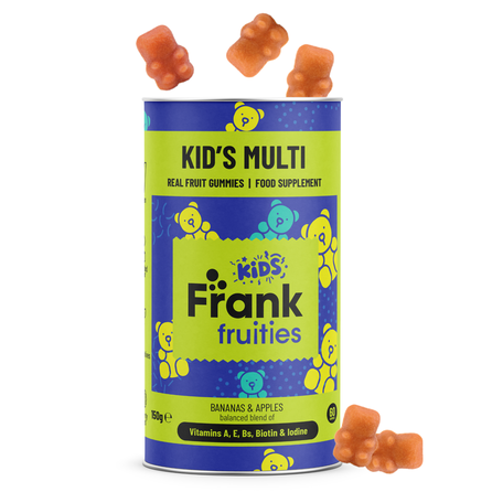 FRANK FRUITIES Kid's MULTI vaikams nuo 4 metų, guminukai-meškiukai, 60 vnt.