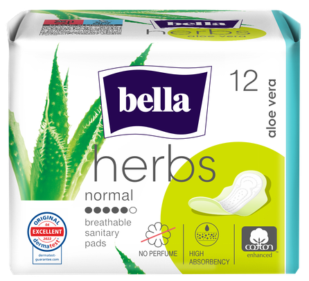 BELLA Herbs Aloe Vera higieniniai paketai, 12 vnt.