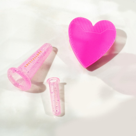 CRYSTALLOVE Face Cupping Set - Rose veido masažo rinkinys, 1 vnt.