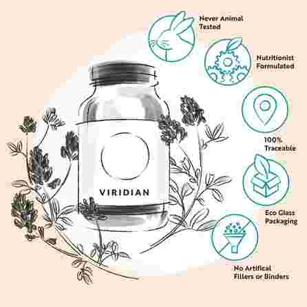 VIRIDIAN Calcium Magnesium & Zinc milteliai, 100 g