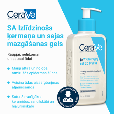 CERAVE SA Smoothing prausimosi gelis, 236 ml