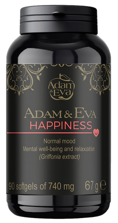 ADAM&EVA Happiness gerai savijautai ir atsipalaidavimui, kapsulės, 90 vnt.
